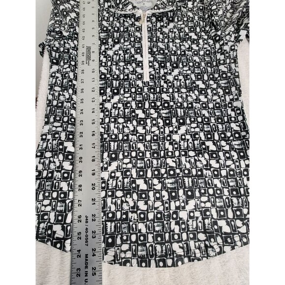 SanSoleil Womens Geometric Long Sleeve 1/4 Zip Pullover Shirt Small Black UV 50+ - Picture 7 of 7